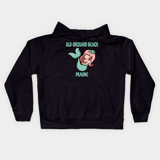 Old Orchard Beach Mermaid Themed Kids Hoodie by Sink-Lux